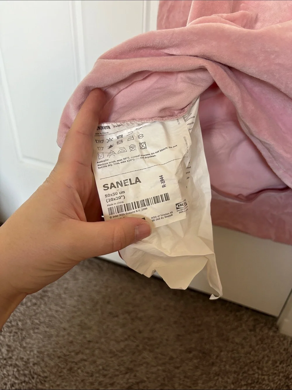 Two IKEA SANELA 20” x 20” Pillow Covers